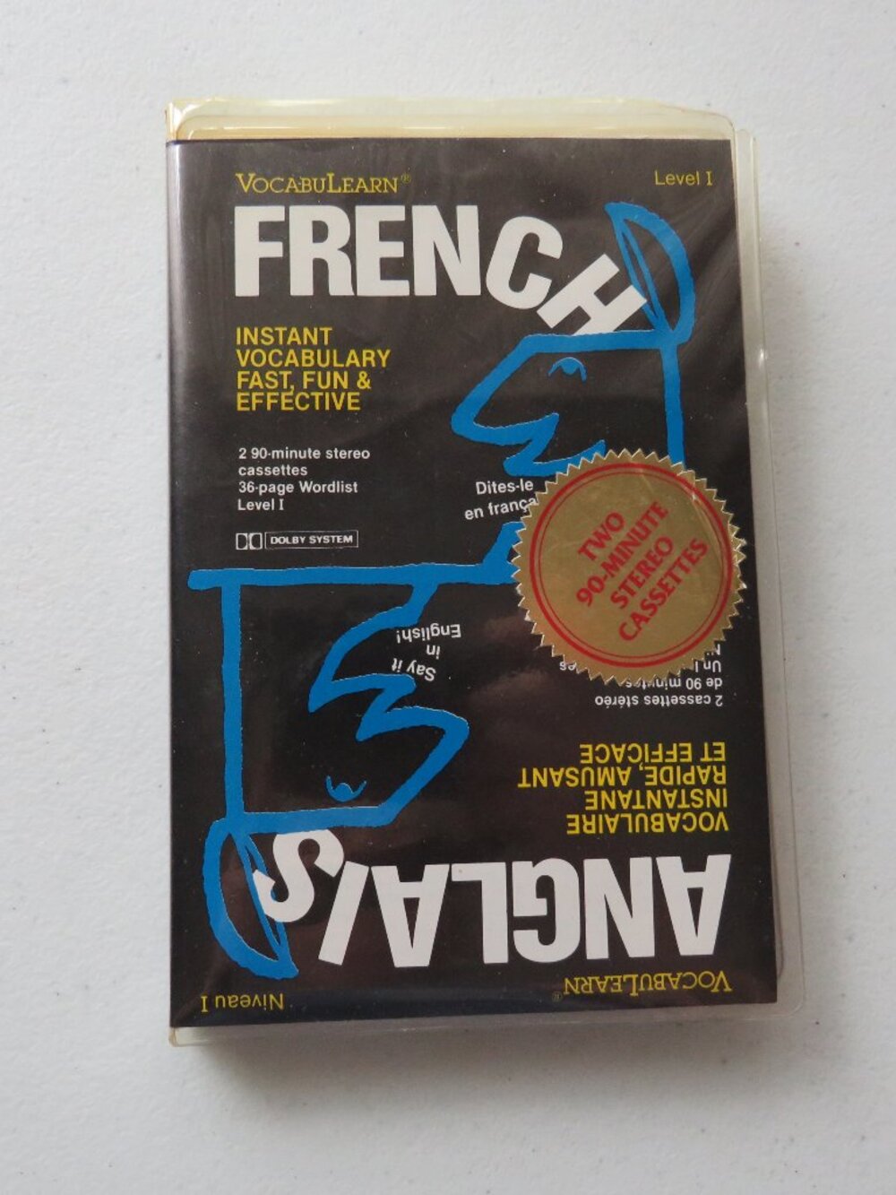 VocabuLearn French/English Audiobook Level 1 Vocabulary 2 Audio cassettes 1986